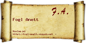 Fogl Anett névjegykártya