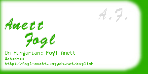 anett fogl business card